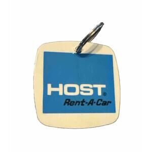 HOST Rent-A-Car Keychain VTG Double Sided Las Vegas Strip Avis Enterprise Dollar